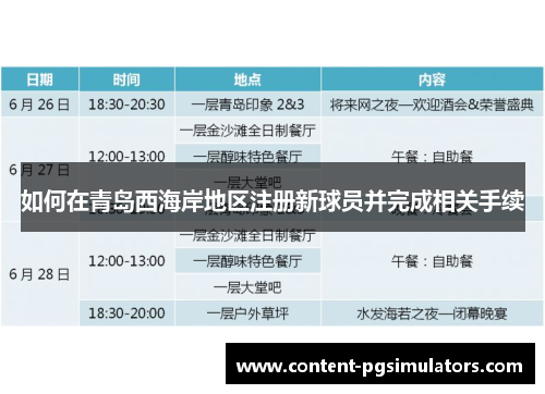 如何在青岛西海岸地区注册新球员并完成相关手续