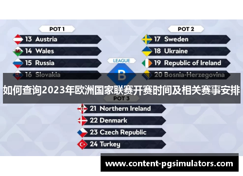 如何查询2023年欧洲国家联赛开赛时间及相关赛事安排 如何查询2023年欧洲国家联赛开赛时间及相关赛事安排